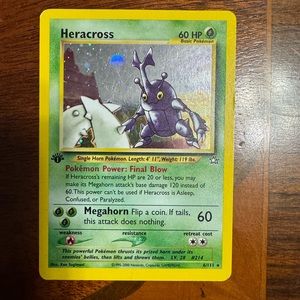 1st Edition Pokemon Green Heracross Trading Card
